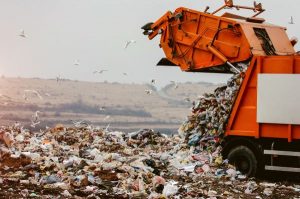 Dumpster in landfill 
