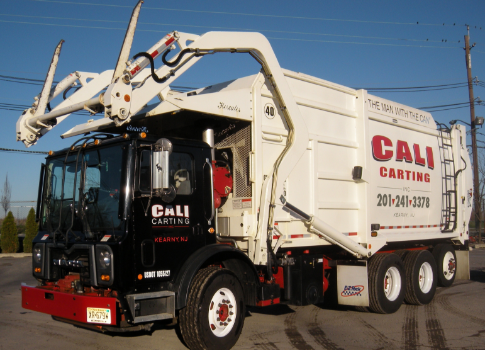 White garbage truck