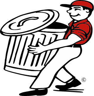 Icon of a man holding a garbage can