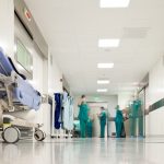 busy hallway in hospital